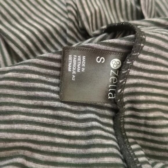 Zella 'Work For It' black and white stripe tank top size S - Picture 6 of 8